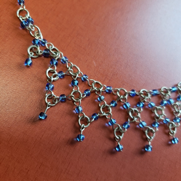 Dainty Blue 90s Choker Unlisted Necklace- 19 - Picture 8 of 11